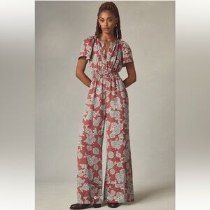 Anthropologie Floral Somerset Jumpsuit Size Large
